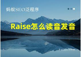 Raise怎么读音发音