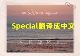 Special翻译成中文