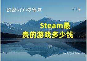 Steam最贵的游戏多少钱