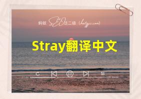 Stray翻译中文