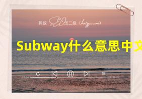 Subway什么意思中文