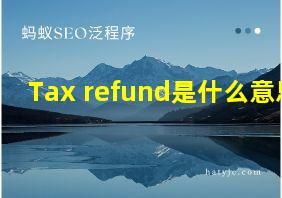 Tax refund是什么意思