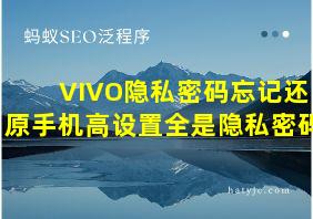 VIVO隐私密码忘记还原手机高设置全是隐私密码