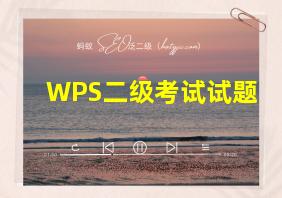 WPS二级考试试题