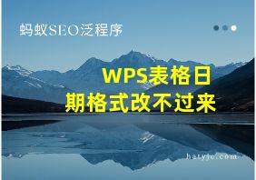 WPS表格日期格式改不过来