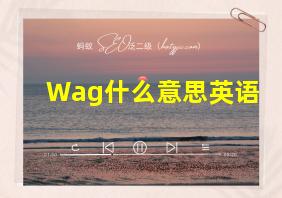 Wag什么意思英语