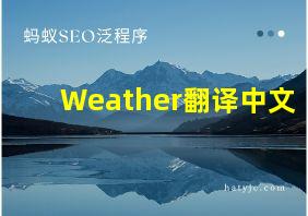 Weather翻译中文