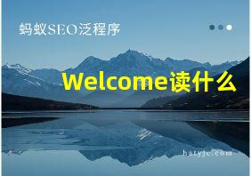 Welcome读什么