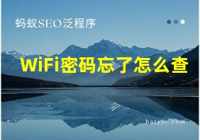 WiFi密码忘了怎么查