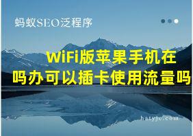 WiFi版苹果手机在吗办可以插卡使用流量吗