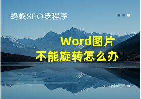 Word图片不能旋转怎么办