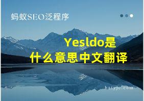 Yesldo是什么意思中文翻译