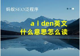 aⅰden英文什么意思怎么读