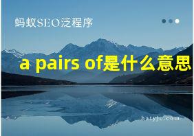 a pairs of是什么意思