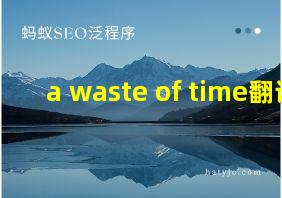 a waste of time翻译