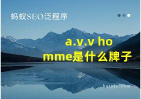 a.v.v homme是什么牌子