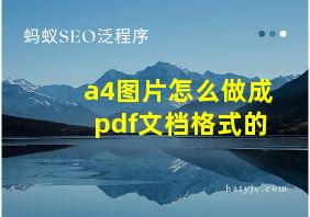 a4图片怎么做成pdf文档格式的