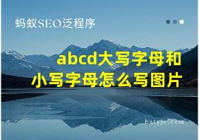 abcd大写字母和小写字母怎么写图片