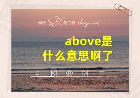 above是什么意思啊了