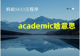 academic啥意思