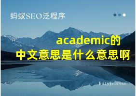 academic的中文意思是什么意思啊