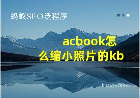 acbook怎么缩小照片的kb