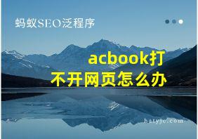 acbook打不开网页怎么办