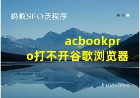 acbookpro打不开谷歌浏览器