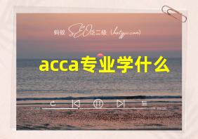 acca专业学什么