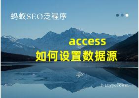 access如何设置数据源