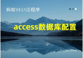 access数据库配置