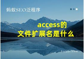 access的文件扩展名是什么