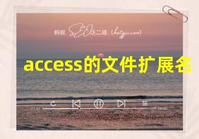 access的文件扩展名