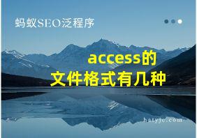 access的文件格式有几种