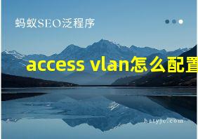 access vlan怎么配置