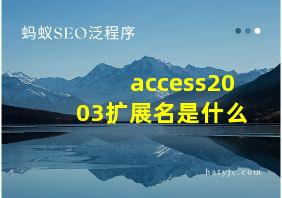 access2003扩展名是什么