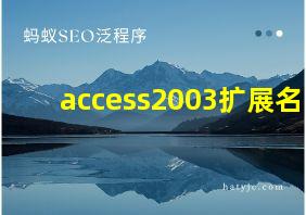 access2003扩展名