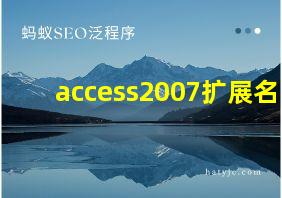 access2007扩展名