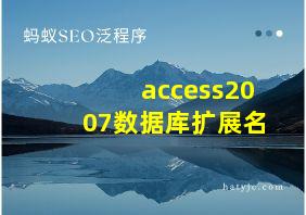 access2007数据库扩展名