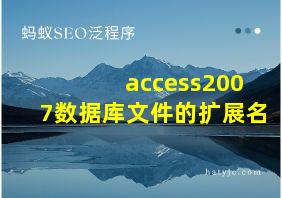 access2007数据库文件的扩展名