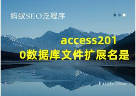 access2010数据库文件扩展名是