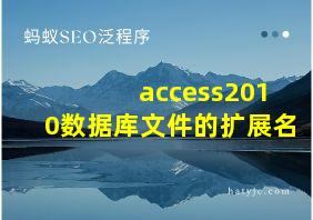 access2010数据库文件的扩展名