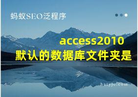 access2010默认的数据库文件夹是