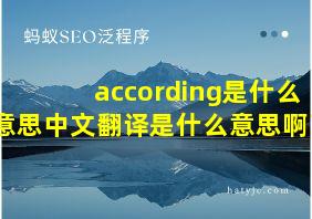 according是什么意思中文翻译是什么意思啊了