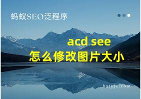 acd see怎么修改图片大小