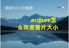 acdsee怎么改变图片大小