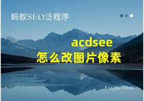 acdsee怎么改图片像素