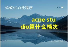 acne studio算什么档次