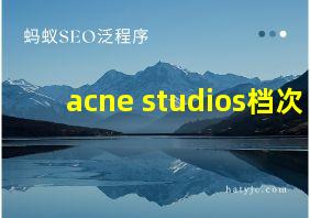 acne studios档次