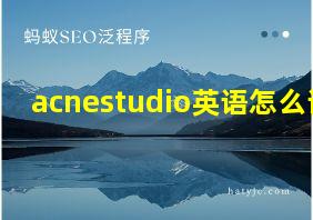 acnestudio英语怎么读